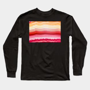 Red and orange agate mineral super macro Long Sleeve T-Shirt